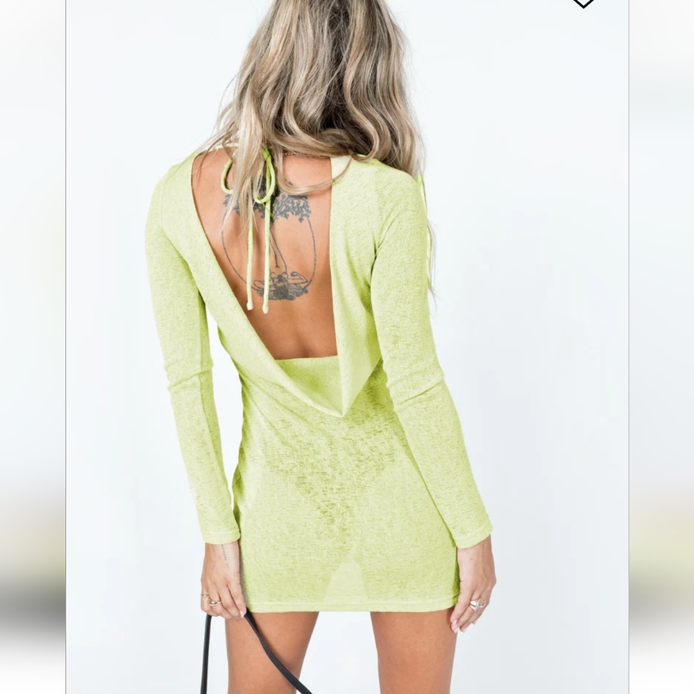 NWT PRINCESS POLLY Tallie Knit Mini Dress US 8 / Green - Picture 8 of 16